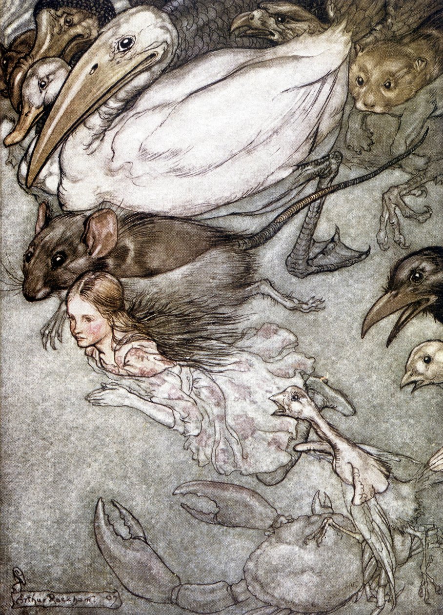 A könnyek tava – Lewis Carroll „” Alice kalandjai csodaországban” című művében, ill. írta Arthur Rackham alkotó: Arthur Rackham