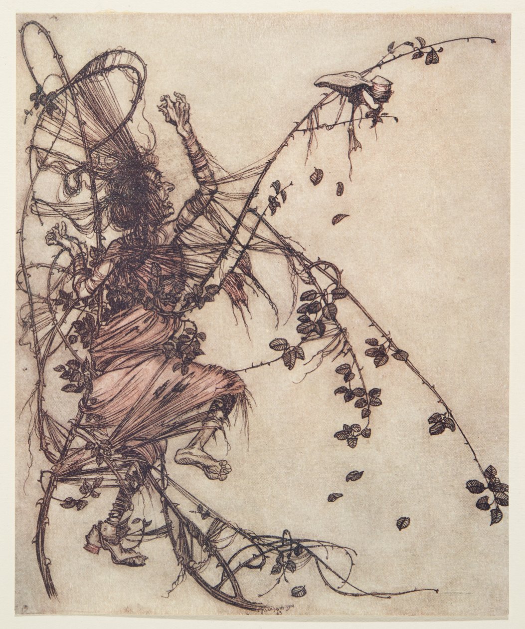 Minél gyorsabban játszott, annál magasabbra kellett ugrania a Grimm testvérek tündérmeséiből, a kocsmából. 1909 alkotó: Arthur Rackham