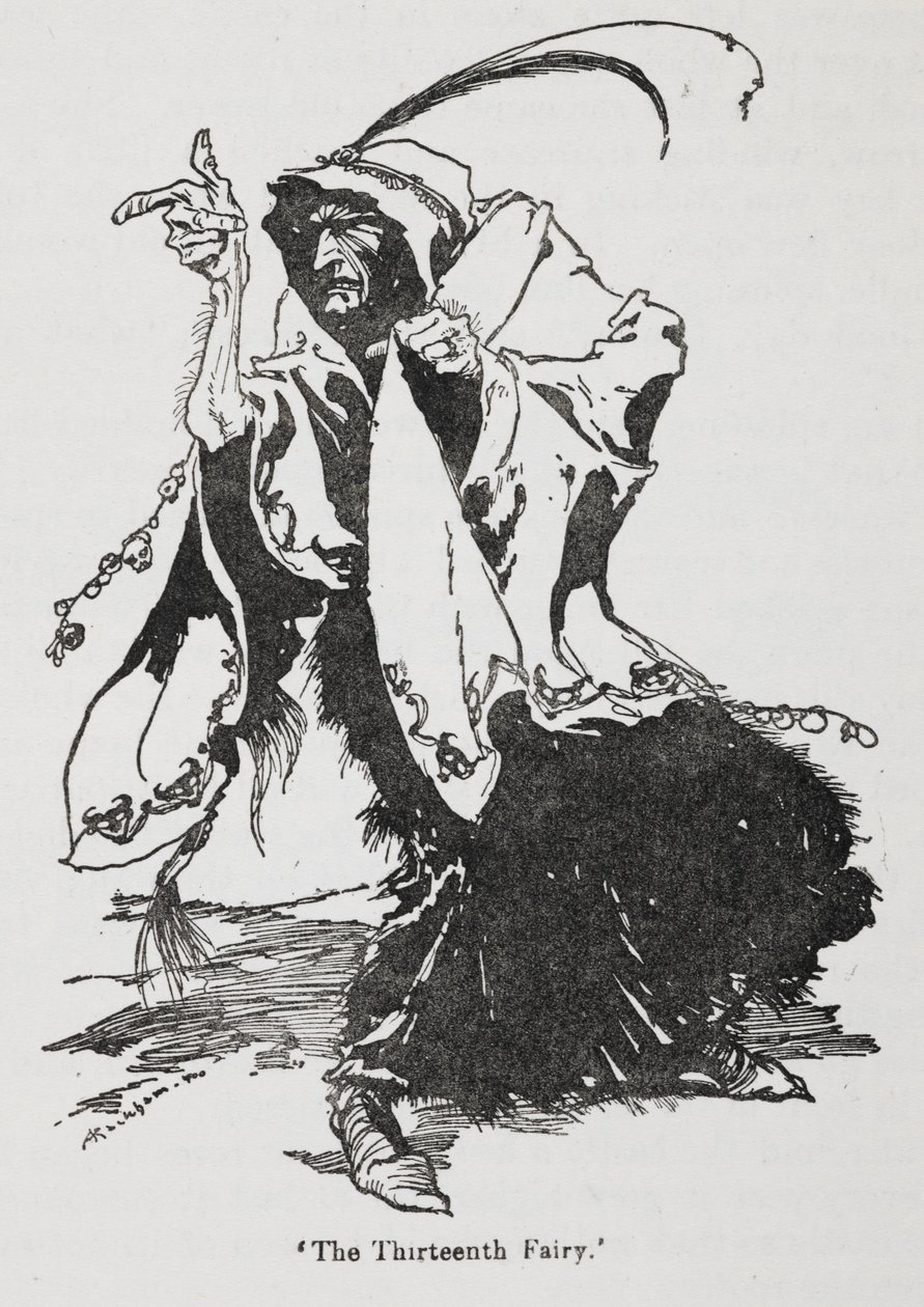A tizenharmadik tündér a Briar Rose-ból (Csipkerózsika) alkotó: Arthur Rackham