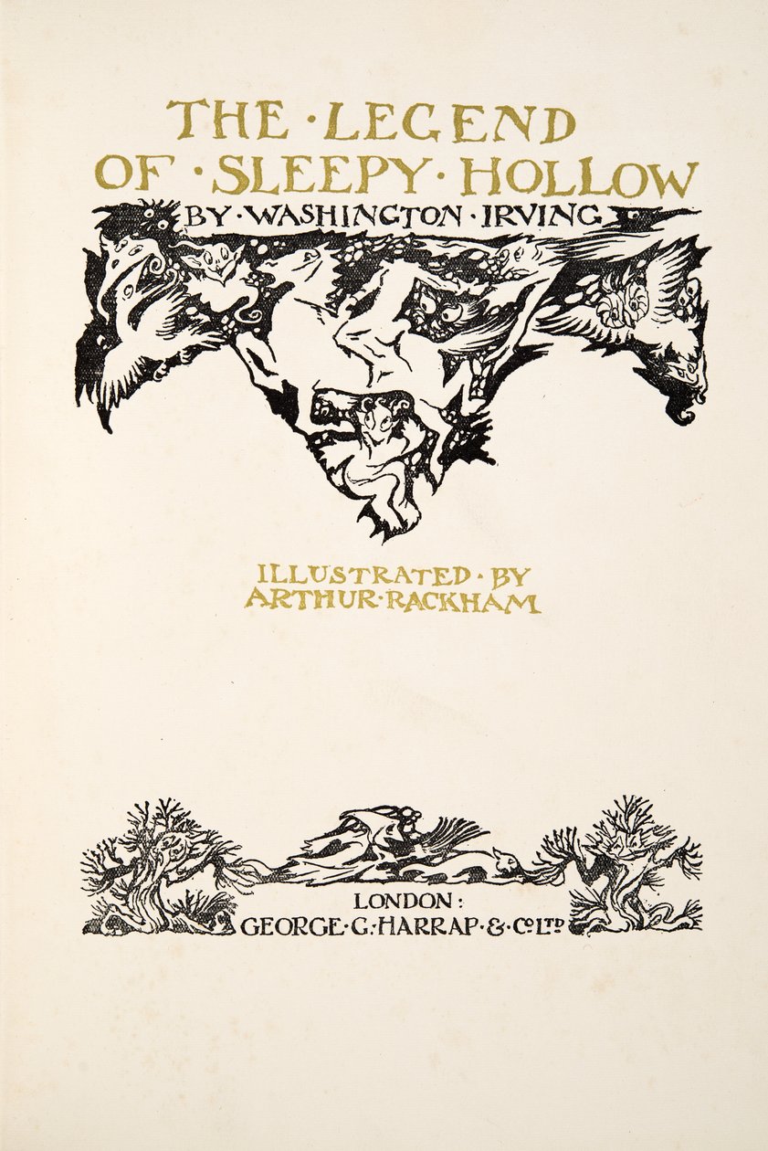 Címlap, The Legend of Sleepy Hollow, Washington Irving (1783 - 1859), pub. 1928 alkotó: Arthur Rackham