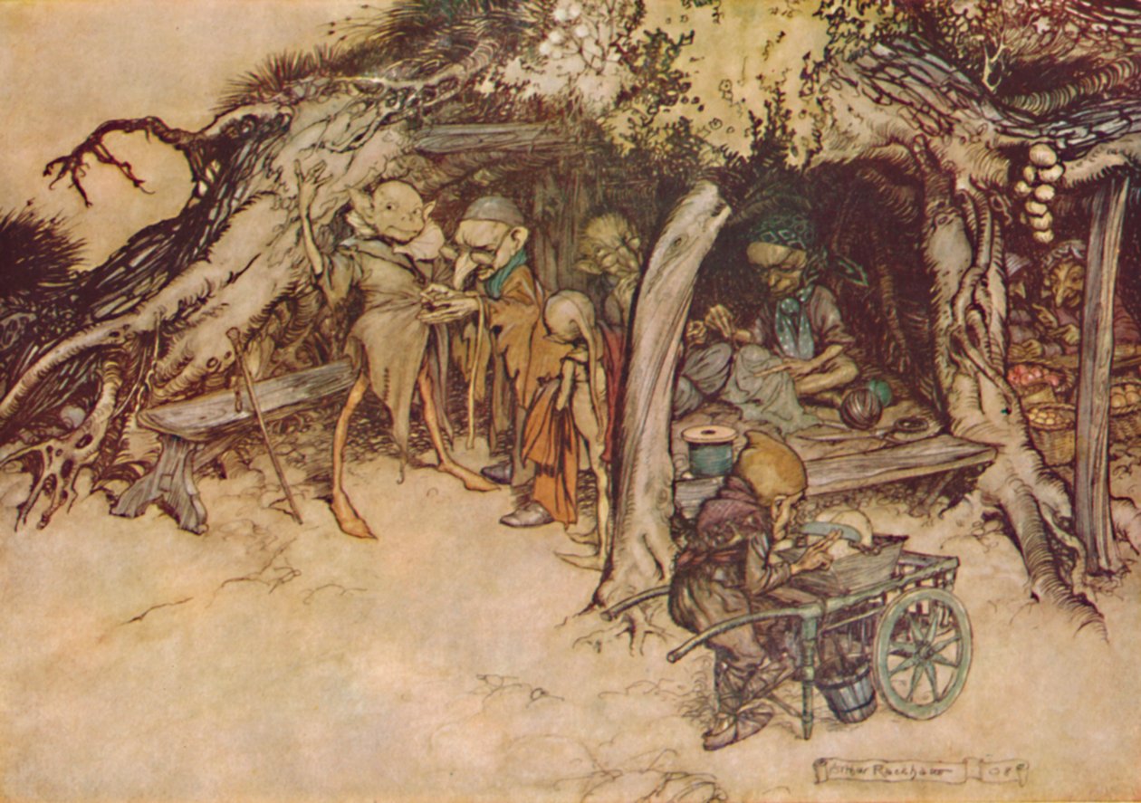 To Make My Small Elves Coats, 1908, 1923 alkotó: Arthur Rackham