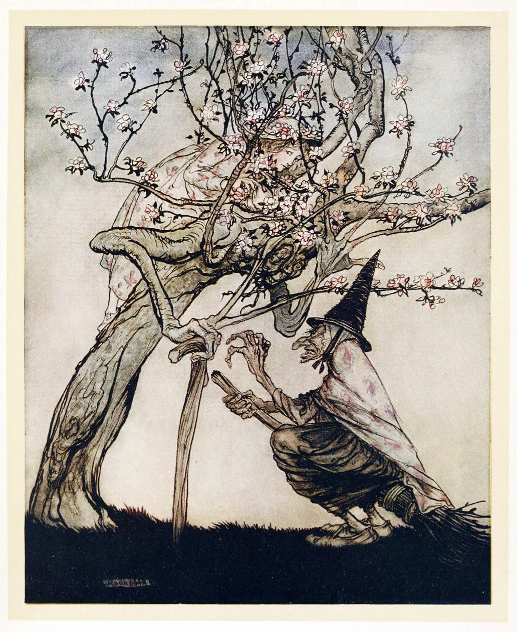 Az enyém fája! Ó az én fájom! Láttad az én szemtelen kis szobalányomat?, az angol tündérmesékből, kocsmából. 1922 alkotó: Arthur Rackham