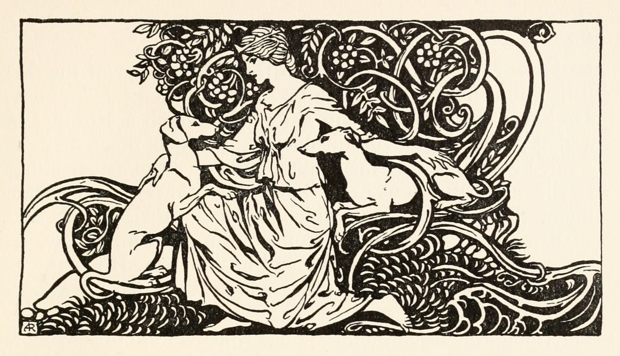 Tuiren Brannel és Sceólannal A Bran születése az ír mesékből alkotó: Arthur Rackham