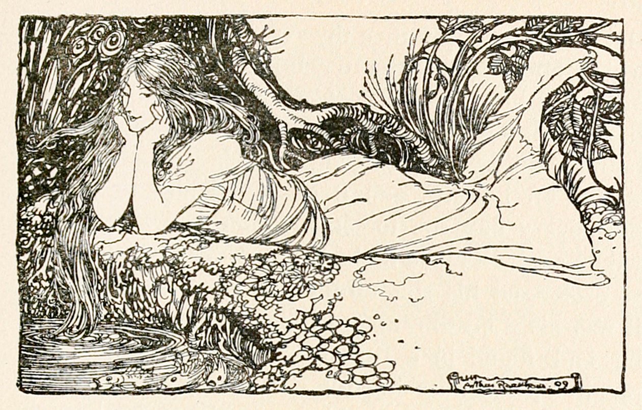 Undine a vízbe néz, „Undine”-ból alkotó: Arthur Rackham