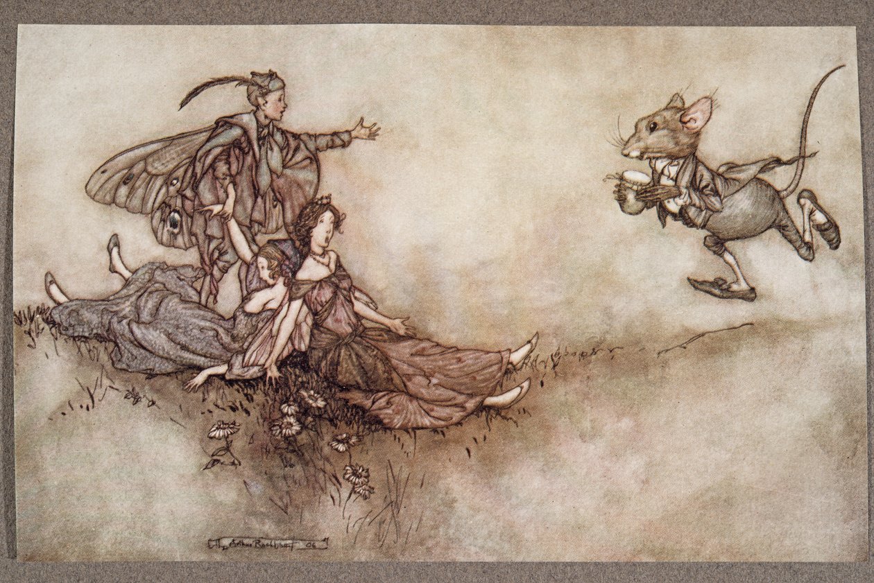 A falviráglé jó a földre zuhanó táncosok felélesztésére. J M Barrie (1860-1937), kocsma Peter Pan a Kensington Gardensben. 1906 alkotó: Arthur Rackham