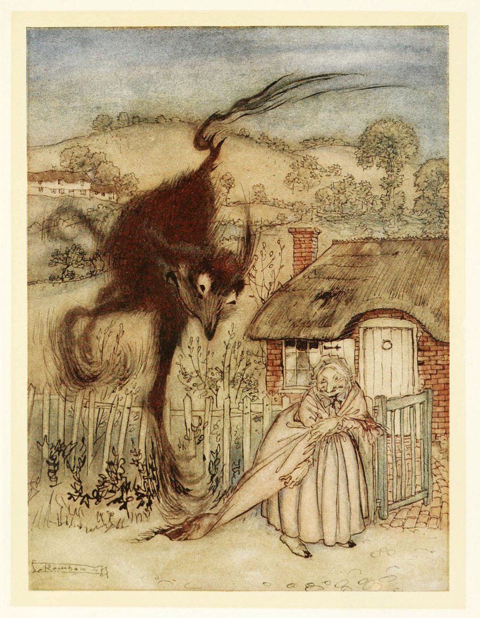 Jól! kuncogott, szerencsém van!, az English Fairy Tales, kocsmából. 1922 alkotó: Arthur Rackham