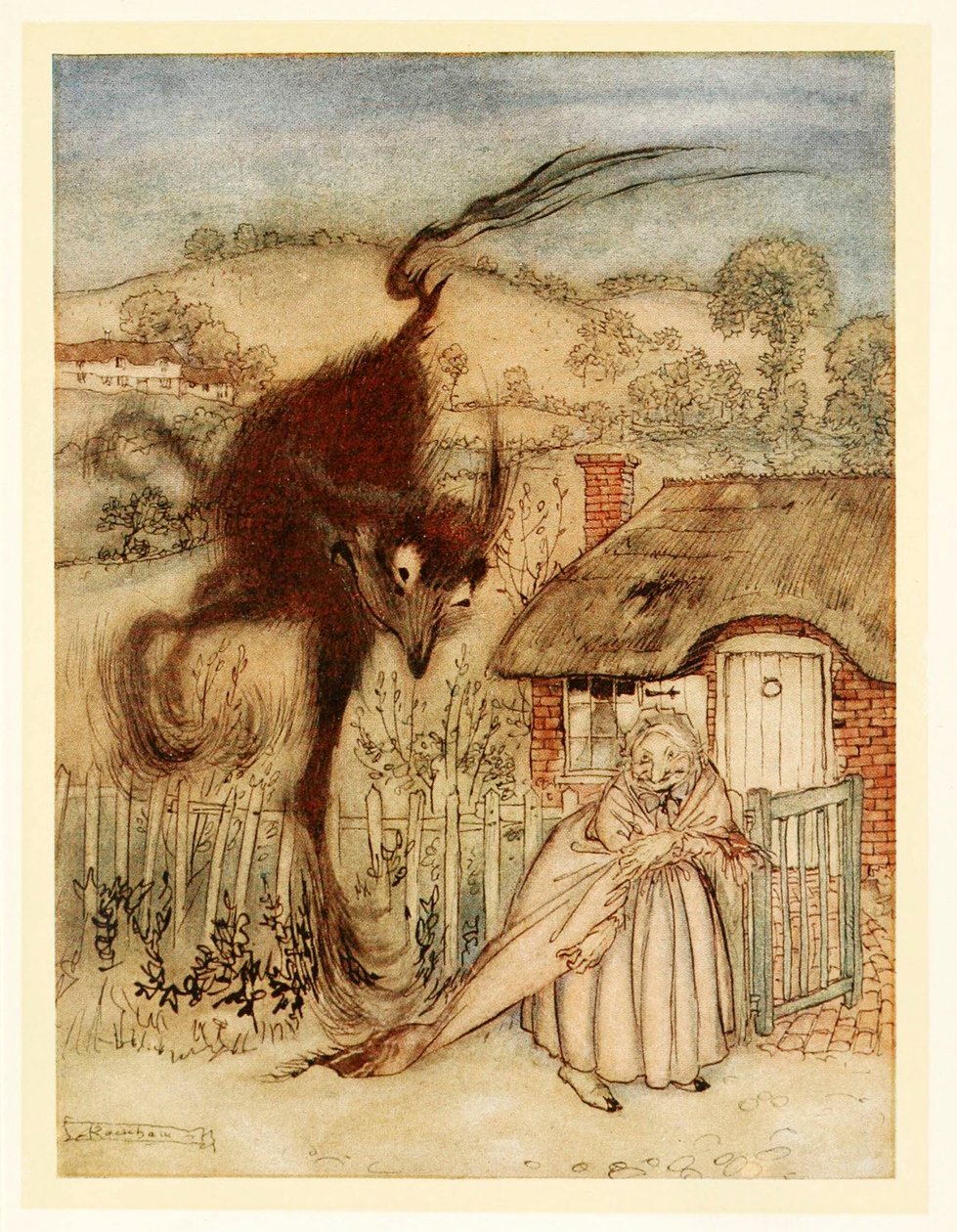 Jól! kuncogott, szerencsém van!, az English Fairy Tales, kocsmából. 1922-es színes litográfia, 1922 alkotó: Arthur Rackham