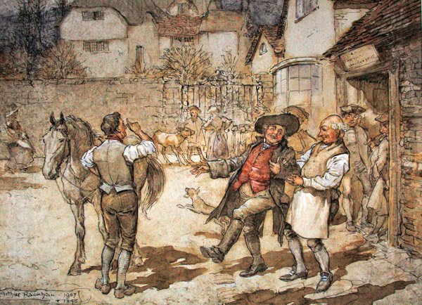 Amikor egy anyajuh ésszerű nyereséget hozott (toll és tinta és akvarell papíron) alkotó: Arthur Rackham