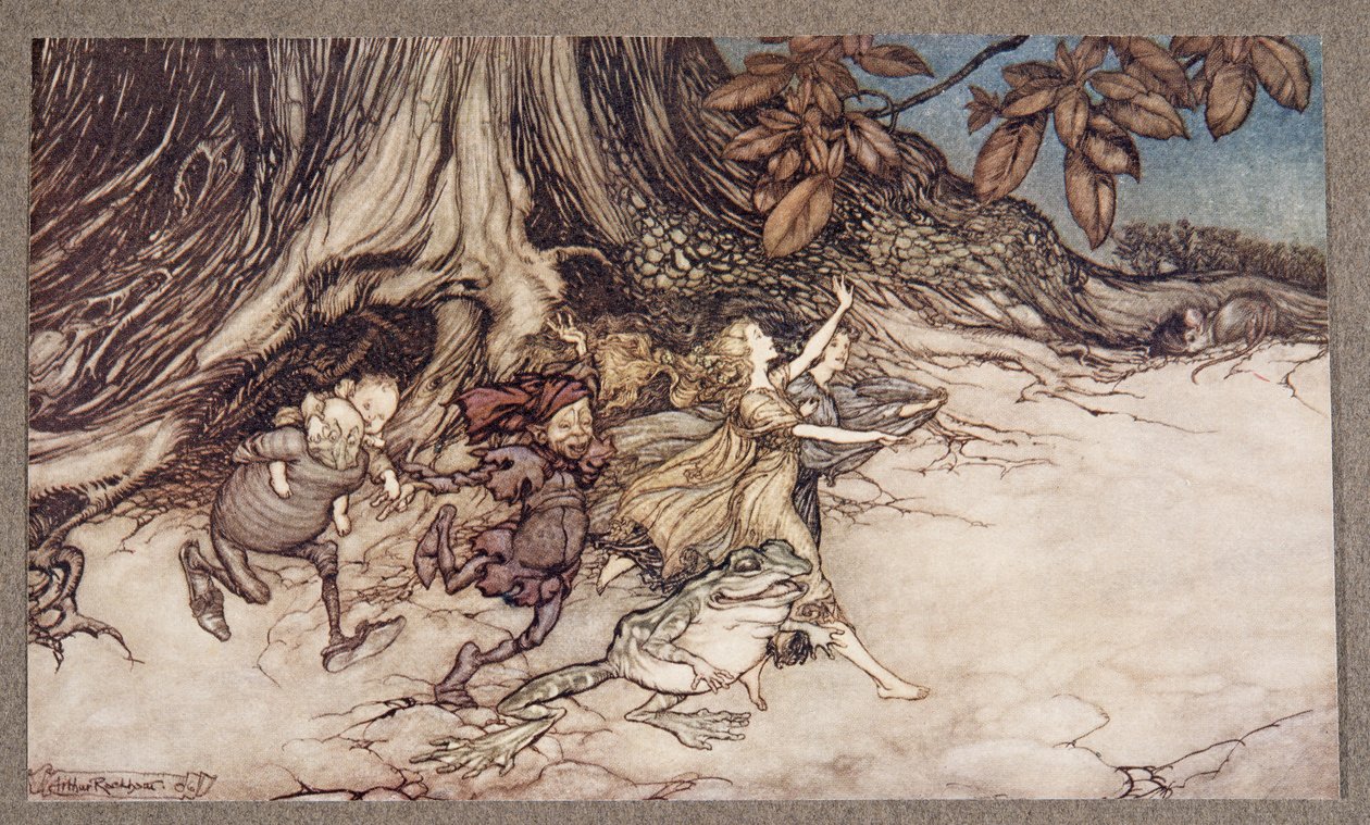 Ha úgy gondolják, hogy nem nézel ki, elég élénken átugranak, a Kensington Gardensben található Peter Pantől, J M Barrie (1860-1937), pub. 1906 alkotó: Arthur Rackham
