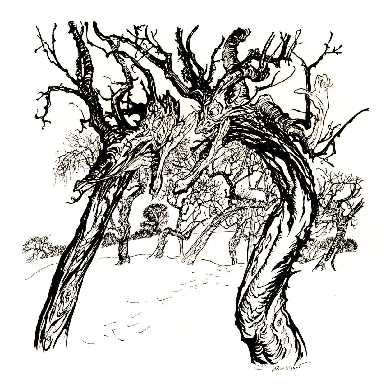 Suttogó fák, Egy tál almásból, 1917, 1923 alkotó: Arthur Rackham
