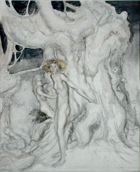 Fa nimfák (akvarell és ceruza papíron) alkotó: Arthur Rackham