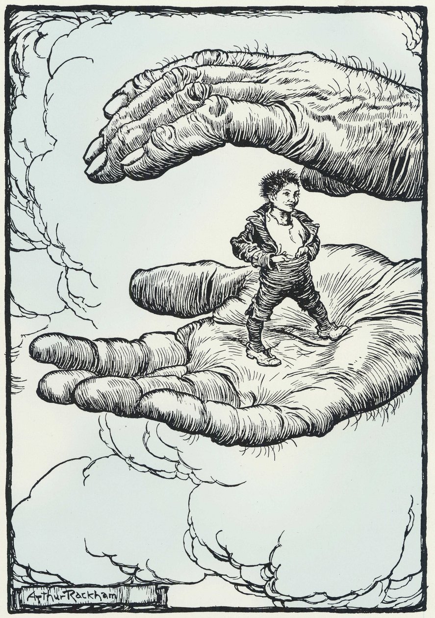 illusztráció "A kisujj" című meséhez alkotó: Arthur Rackham
