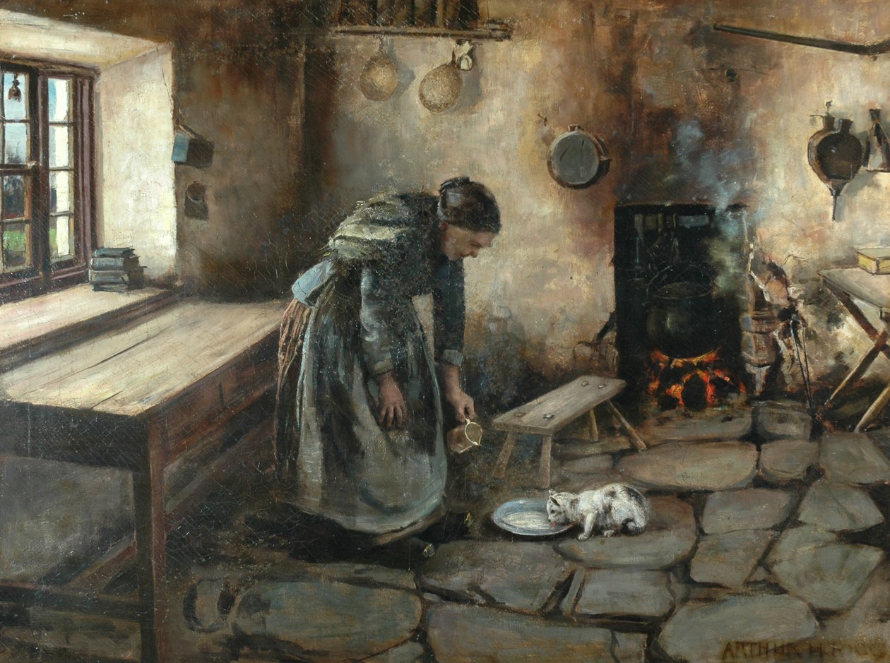 Parasztház belső tér (olaj, vászon) alkotó: Arthur Rigg