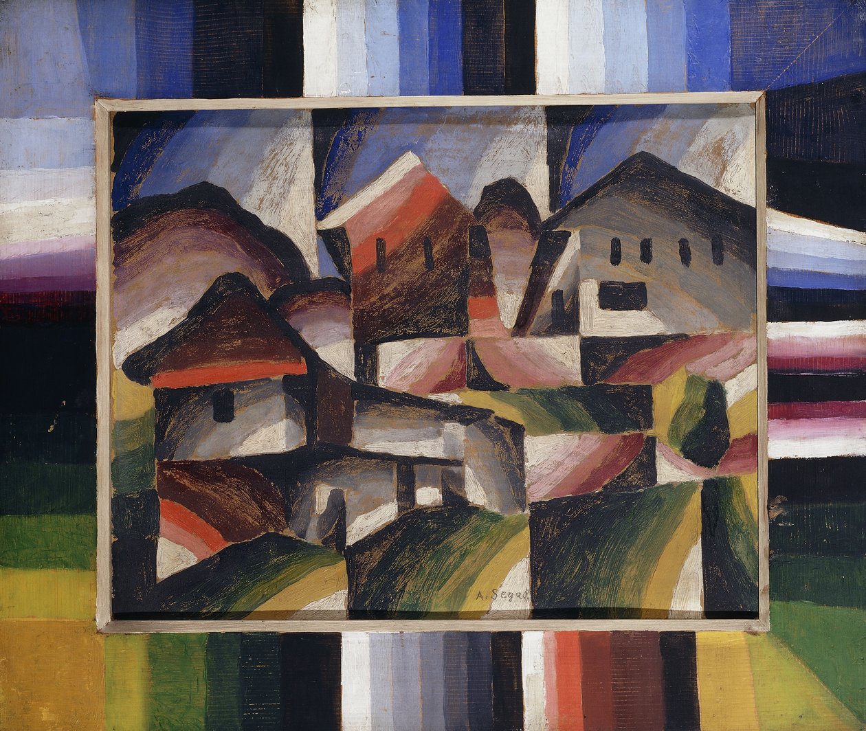 Ház a tájban; Hauser a Landschaftban, 1920 körül (olaj, vászon) alkotó: Arthur Segal