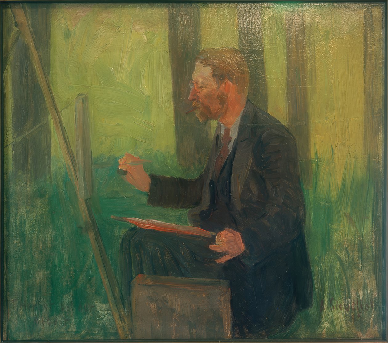 Thomas Herbst munka közben alkotó: Arthur Siebelist