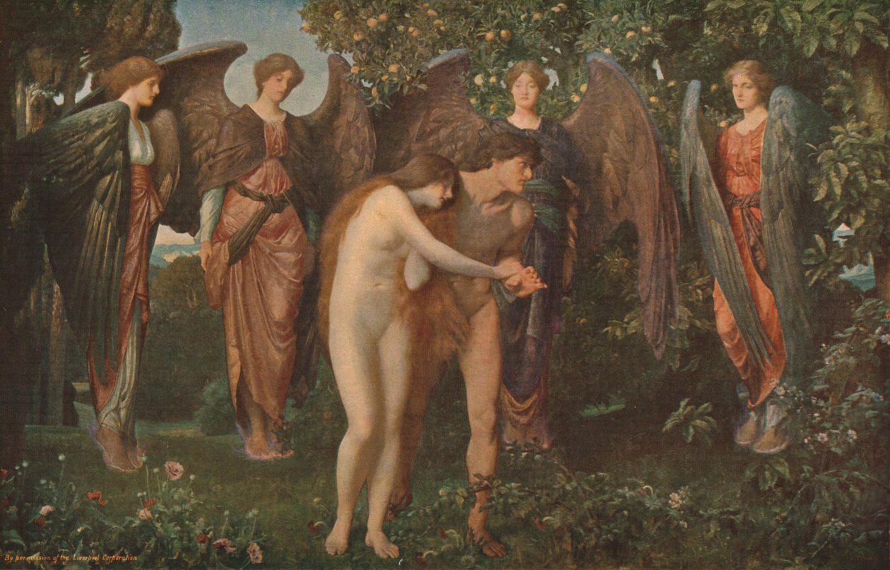 „Ádám és Éva kiűzése az Édenből”, 1897, 1930. alkotó: Arthur Trevethin Nowell