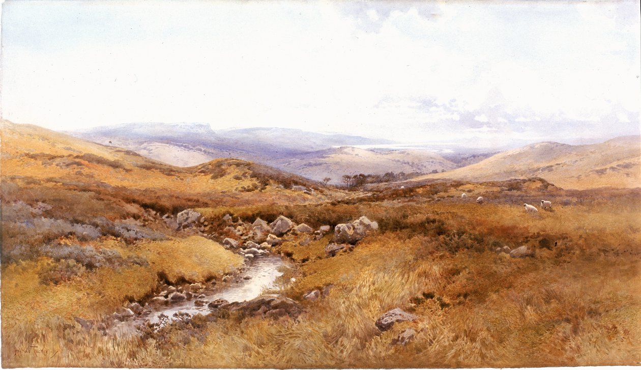 On the Windermere Hills (testszín, ceruza és wc, papír) alkotó: Arthur Tucker