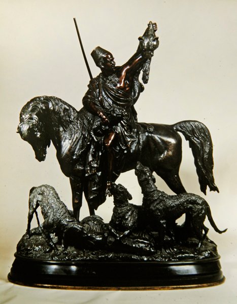 Kabil visszatér a vadászatból, 1870 körül (bronz) (lásd a 474330-at a hátoldalon) alkotó: Arthur Waagen