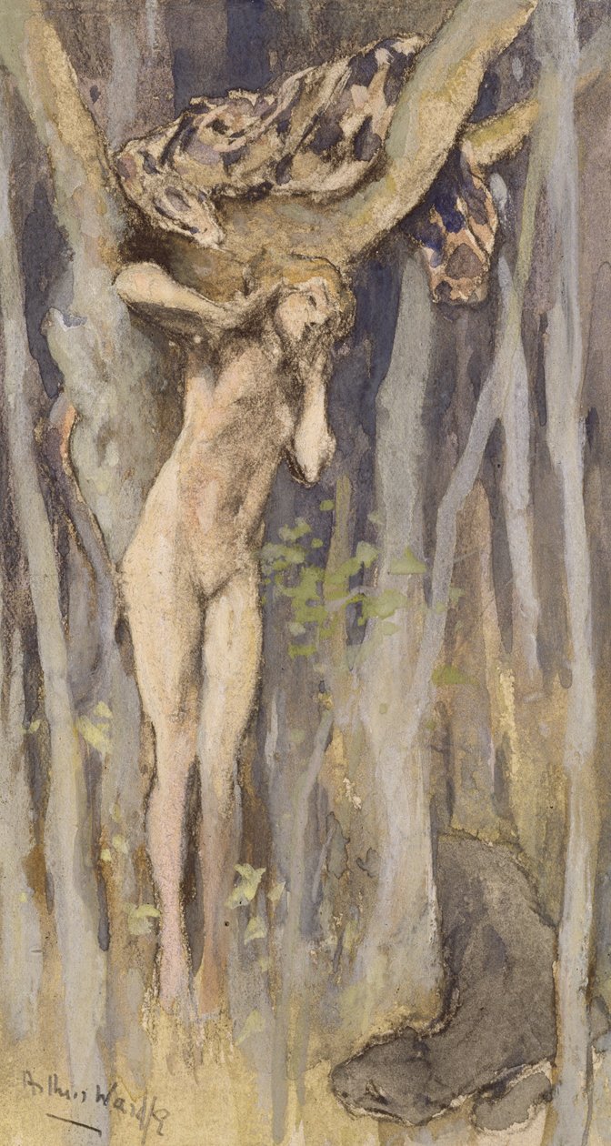 Hamadryad - Spirit of a Tree, 1890 körül (pasztell, ceruza és akvarell papíron) alkotó: Arthur Wardle