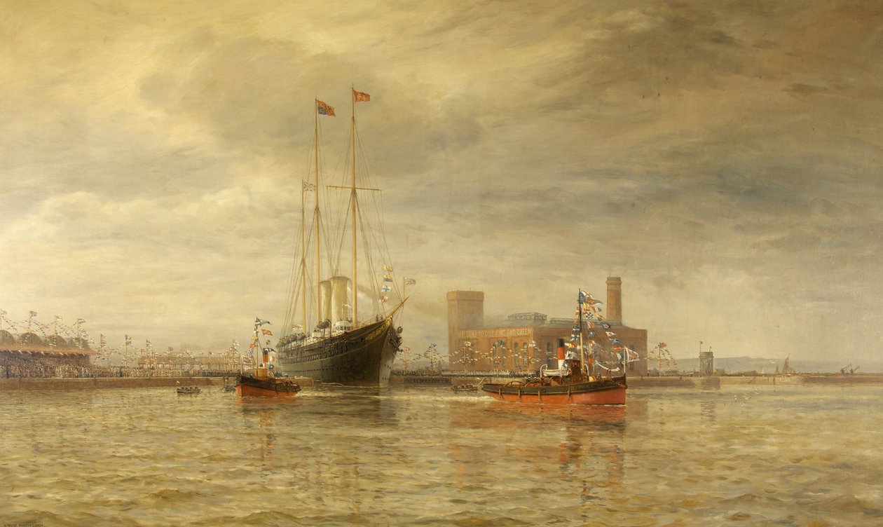 A Royal Edward Dock megnyitása, Avonmouth, július 9 alkotó: Arthur Wilde Parsons