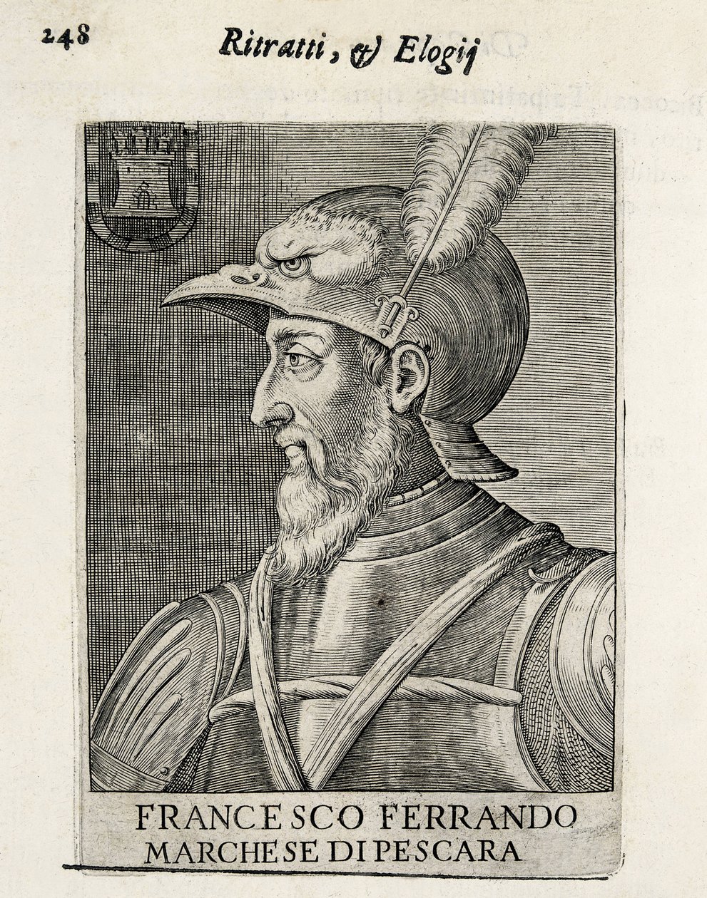AVALOS, Fernando Francisco Francisco (1490-1546). Spanyol hadvezér. Xilográfia. SPANYOLORSZÁG. MADRID (AUTONÓM KÖZÖSSÉG). Madrid. Nemzeti Könyvtár alkotó: Artist Unknown
