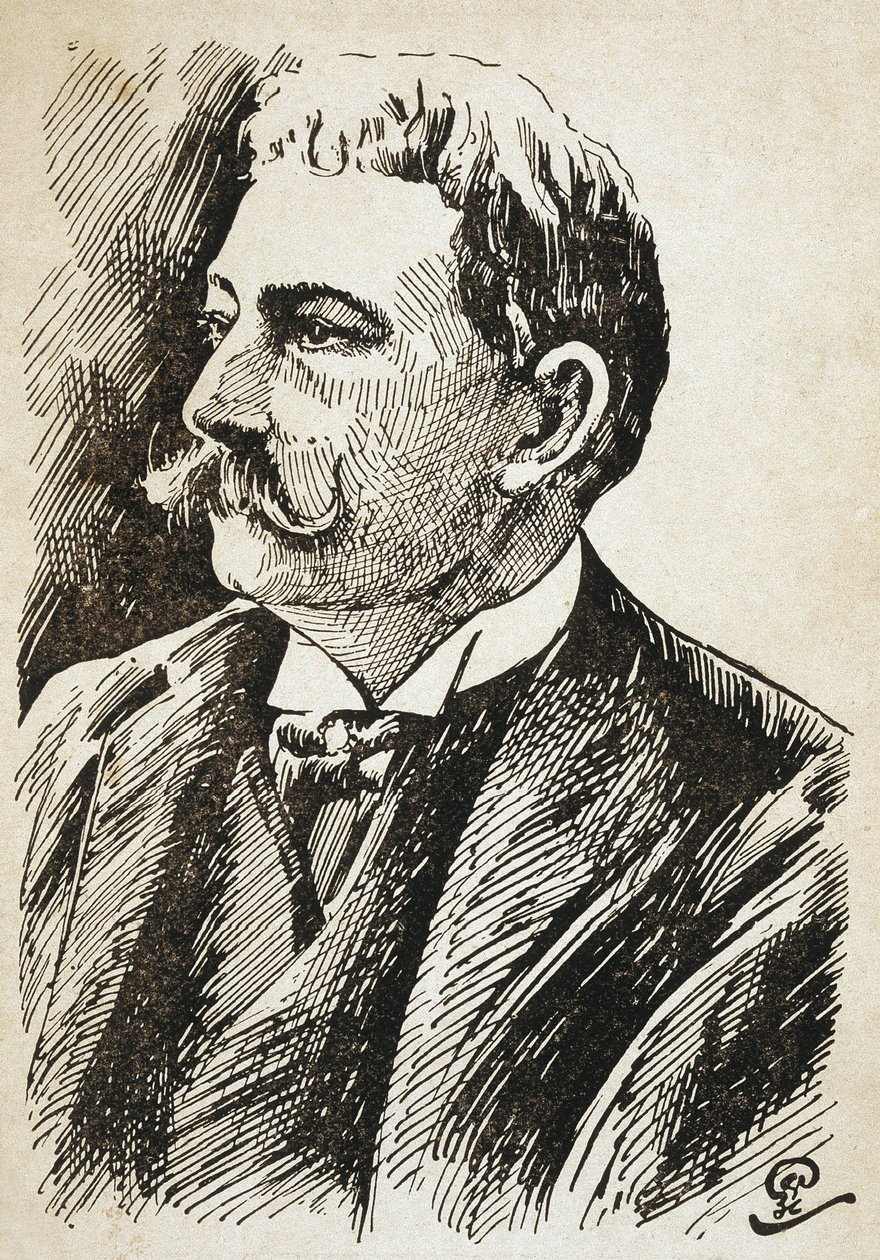 AZEVEDO, Aluisio de (1857-1913). Brazil író. Metszet. alkotó: Artist Unknown