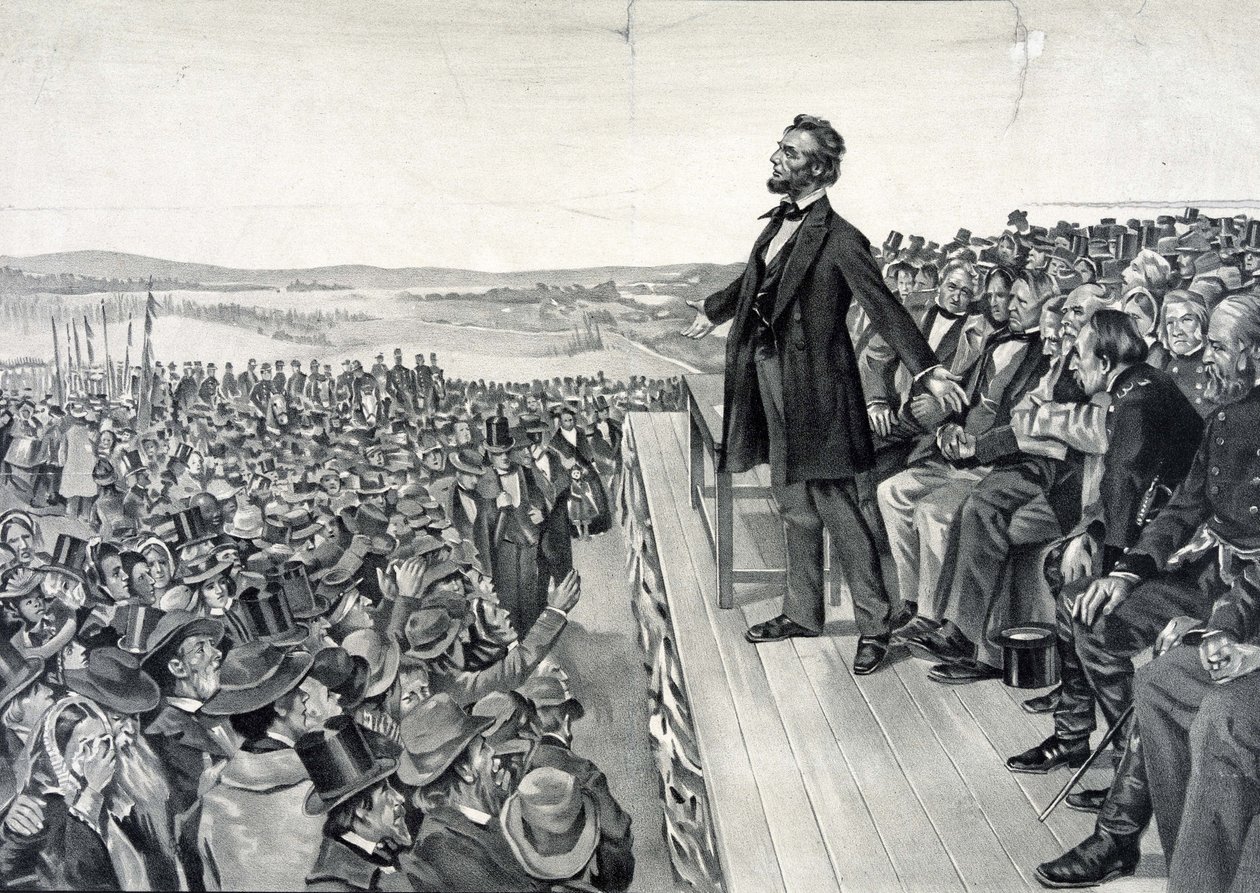 Abraham Lincoln 1863. november 19-i híres beszédében alkotó: Artist Unknown