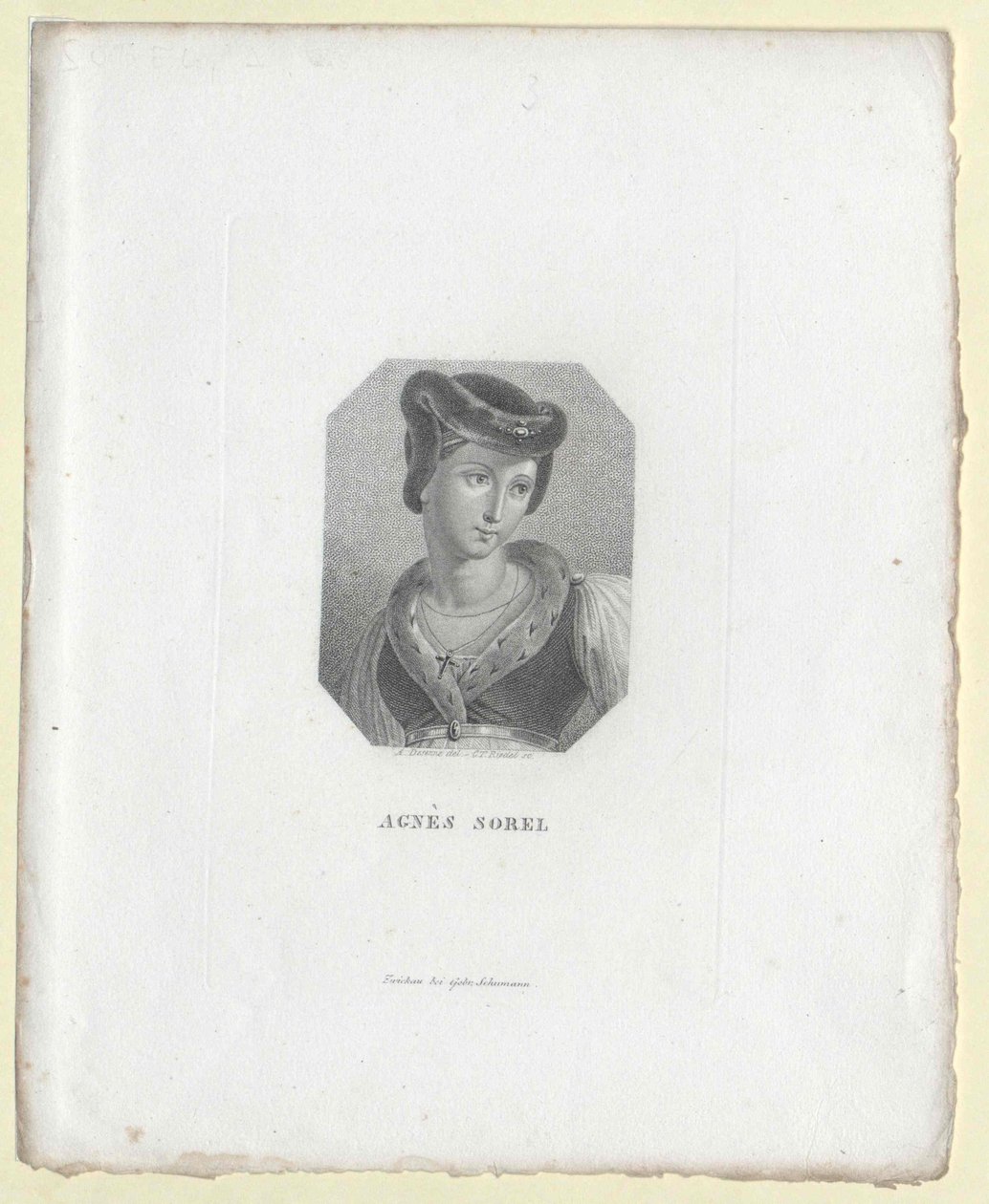 Agnes Sorel (nyomtatás) alkotó: Artist Unknown