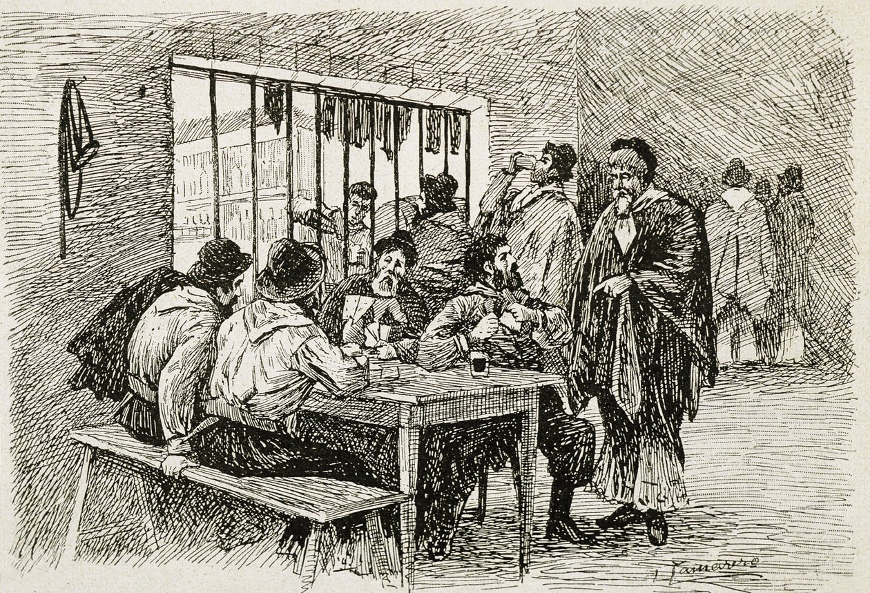 Argentína (20. század). "Pulperia", kocsma és italbolt. Illusztráció: T. Tamarera. Metszet alkotó: Artist Unknown