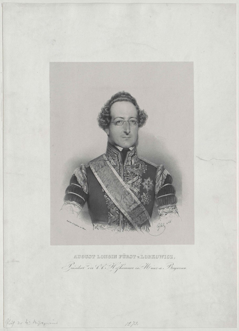 Augusztus gróf Lobkowitz alkotó: Artist Unknown