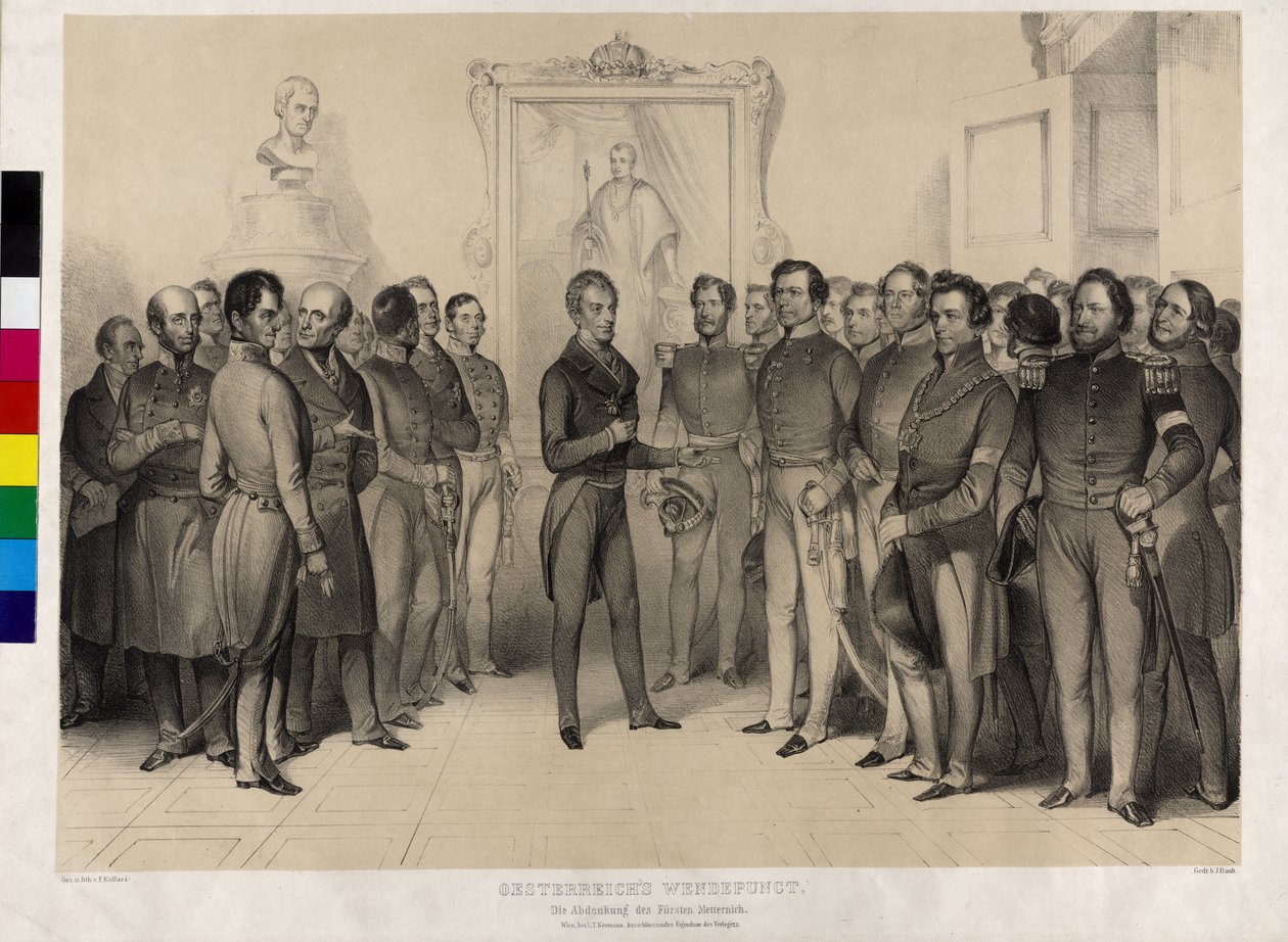 Ausztria fordulópont. Metternich gróf lemondása alkotó: Artist Unknown