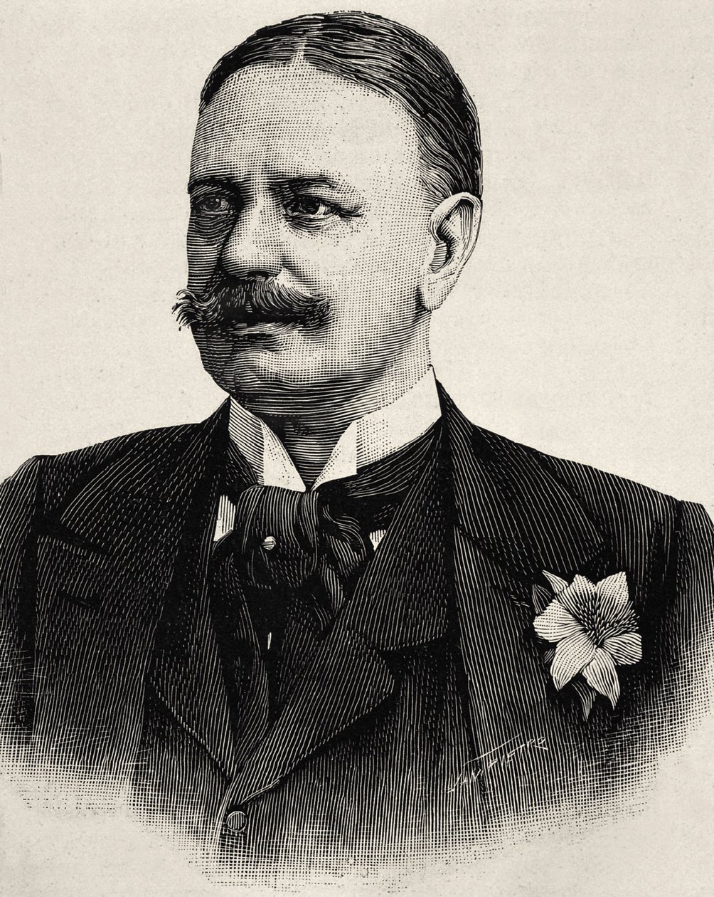 BueLow, Bernard von (1849-1929). A Római Birodalom kancellárja (1900-1909). Metszet alkotó: Artist Unknown
