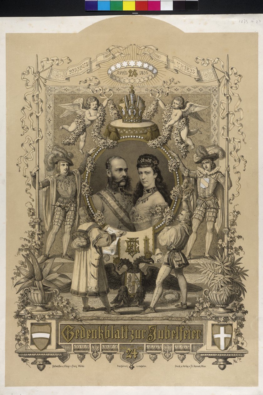 Emléklap a császári pár ezüstlakodalmára 1879 alkotó: Artist Unknown