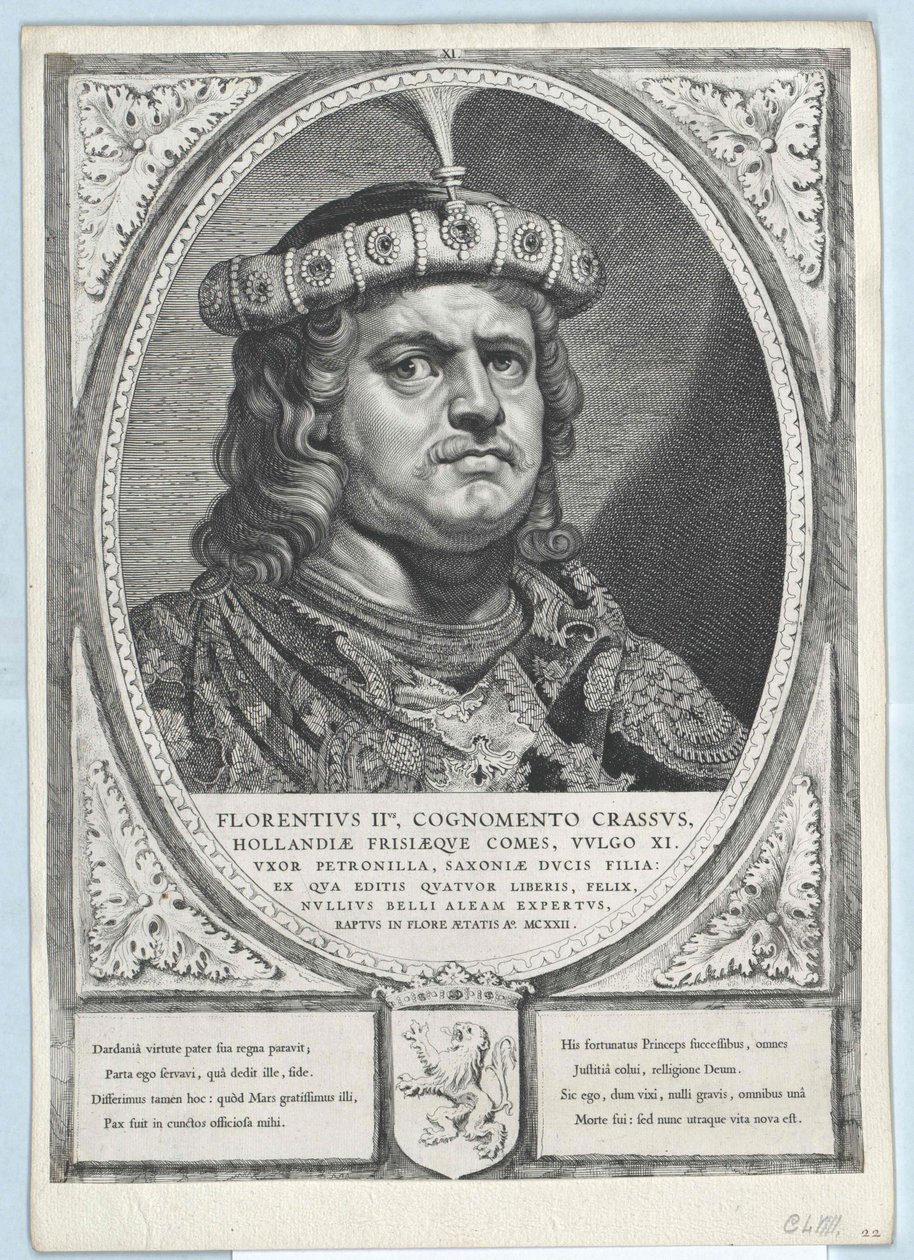 Holland grófja Florence II (nyomtatás) alkotó: Artist Unknown
