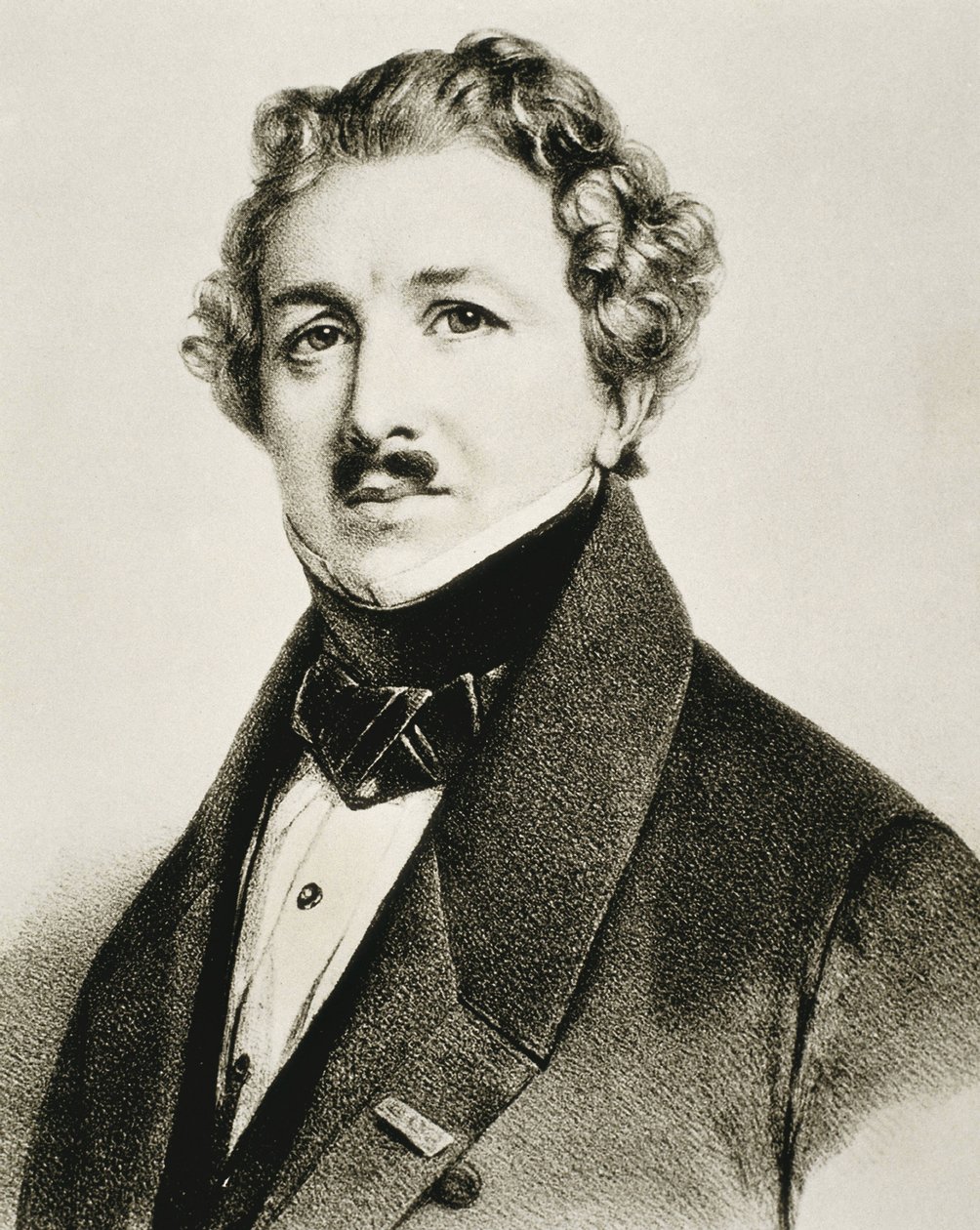 DAGUERRE, Louis-Jacques-Mande (1787-1851). Angol feltaláló, aki továbbfejlesztette a fényképezést. Litográfia. alkotó: Artist Unknown
