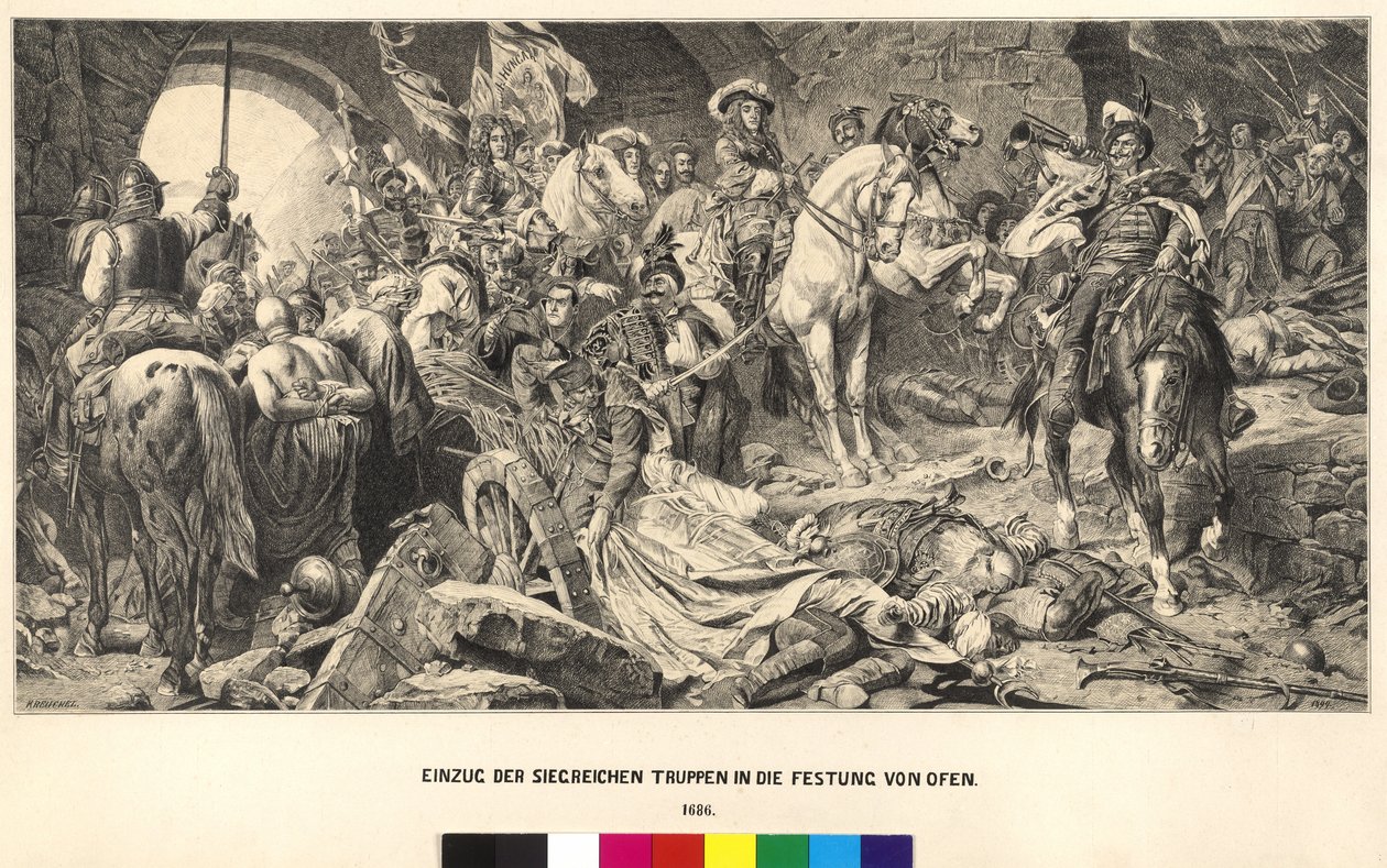 A győztes csapatok bevonulása a tűzhely erődjébe alkotó: Artist Unknown