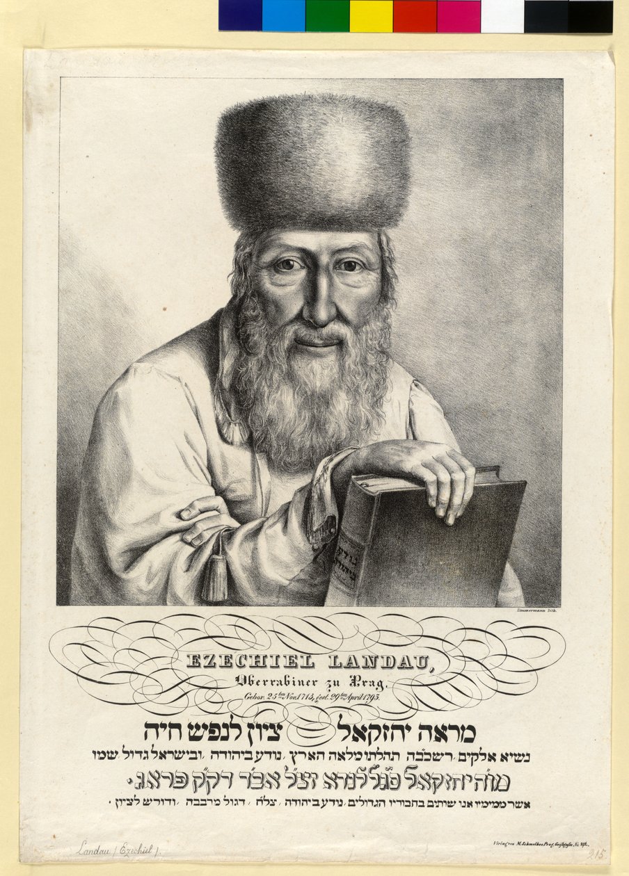Ezekiel Landau (nyomtatás) alkotó: Artist Unknown