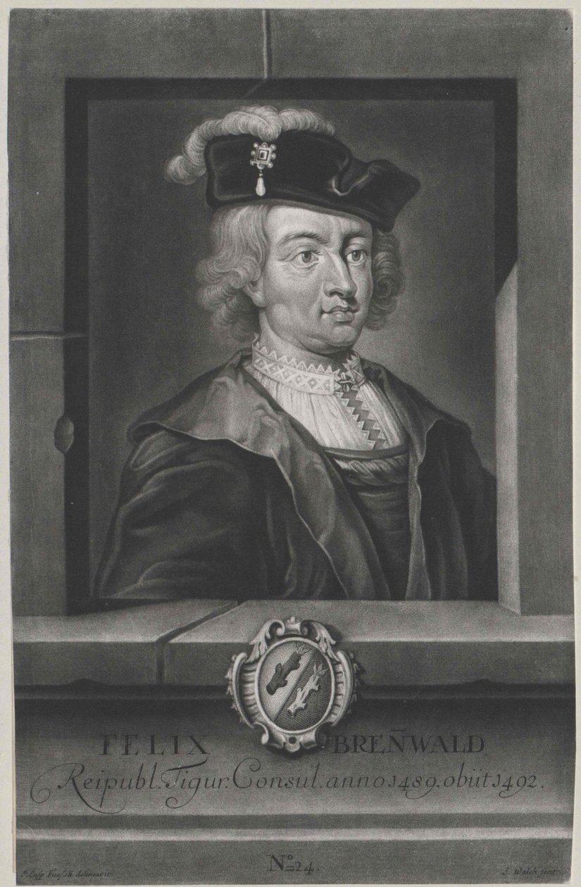 Felix Brennwald (nyomtatás) alkotó: Artist Unknown