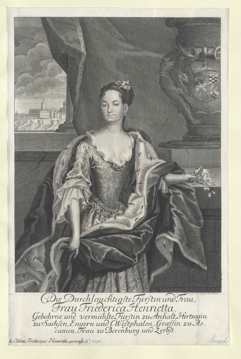 Friederike Henriette Anhalt-Bernburg hercegnője alkotó: Artist Unknown