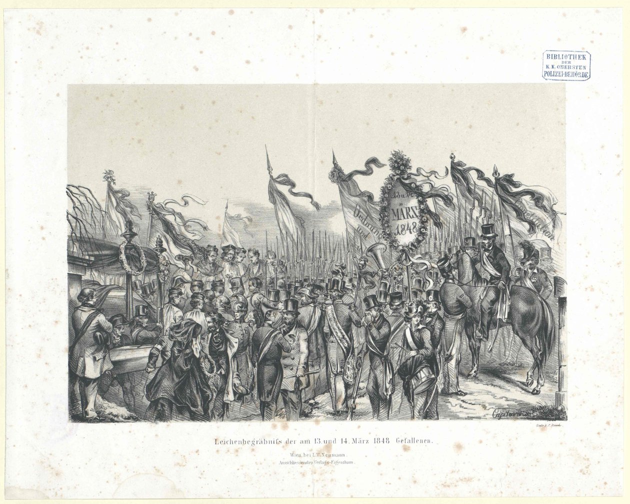 Temetése az 1848. március 13-án és 14-én harcban elesett személy temetése alkotó: Artist Unknown