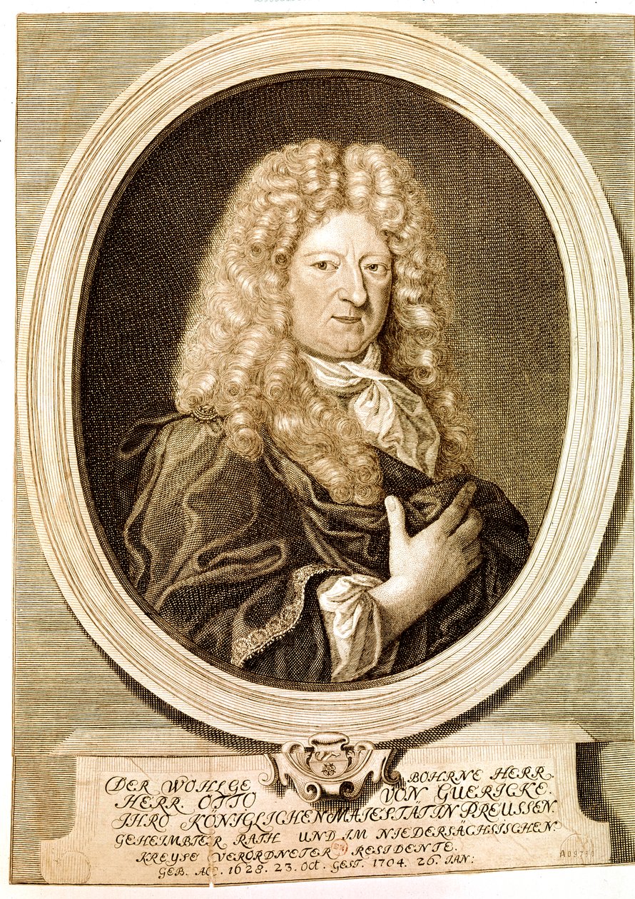 GUERICKE Otto, német tudós, feltaláló, matematikus és fizikus (metszet) alkotó: Artist Unknown