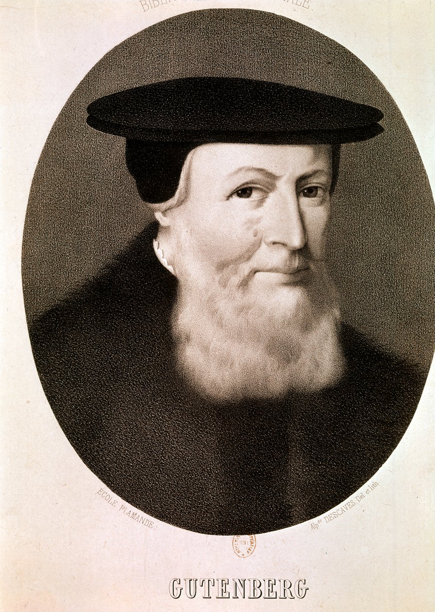 GUTENBERG Johannes: GUTBERG GUTBERG: Portré (metszet) alkotó: Artist Unknown