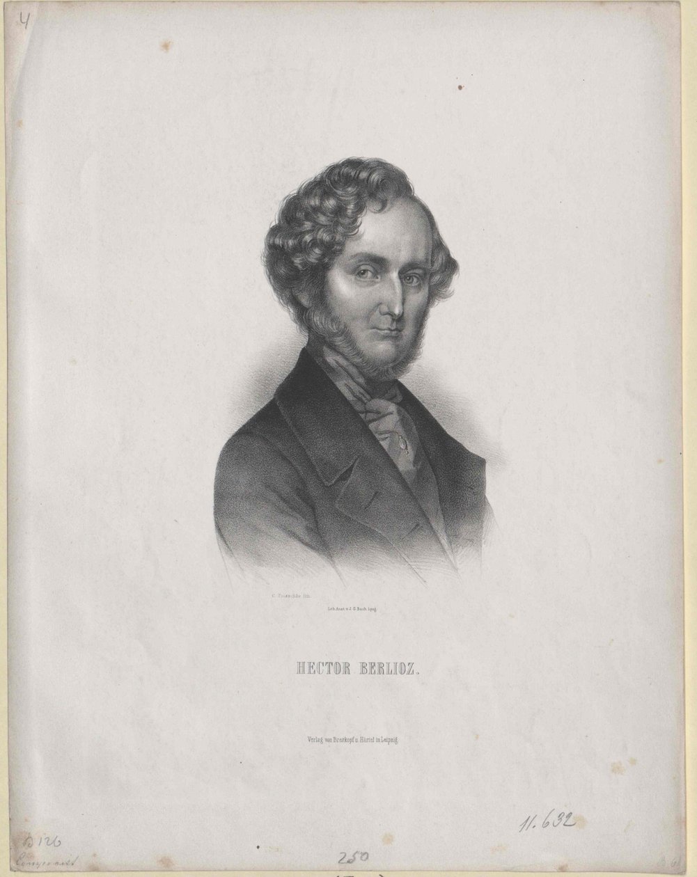 Hector Berlioz (nyomtatás) alkotó: Artist Unknown