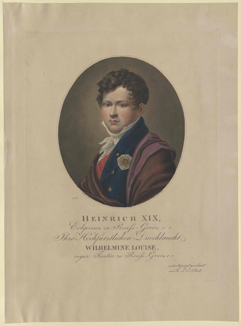 Heinrich gróf Reuss zu Greiz alkotó: Artist Unknown