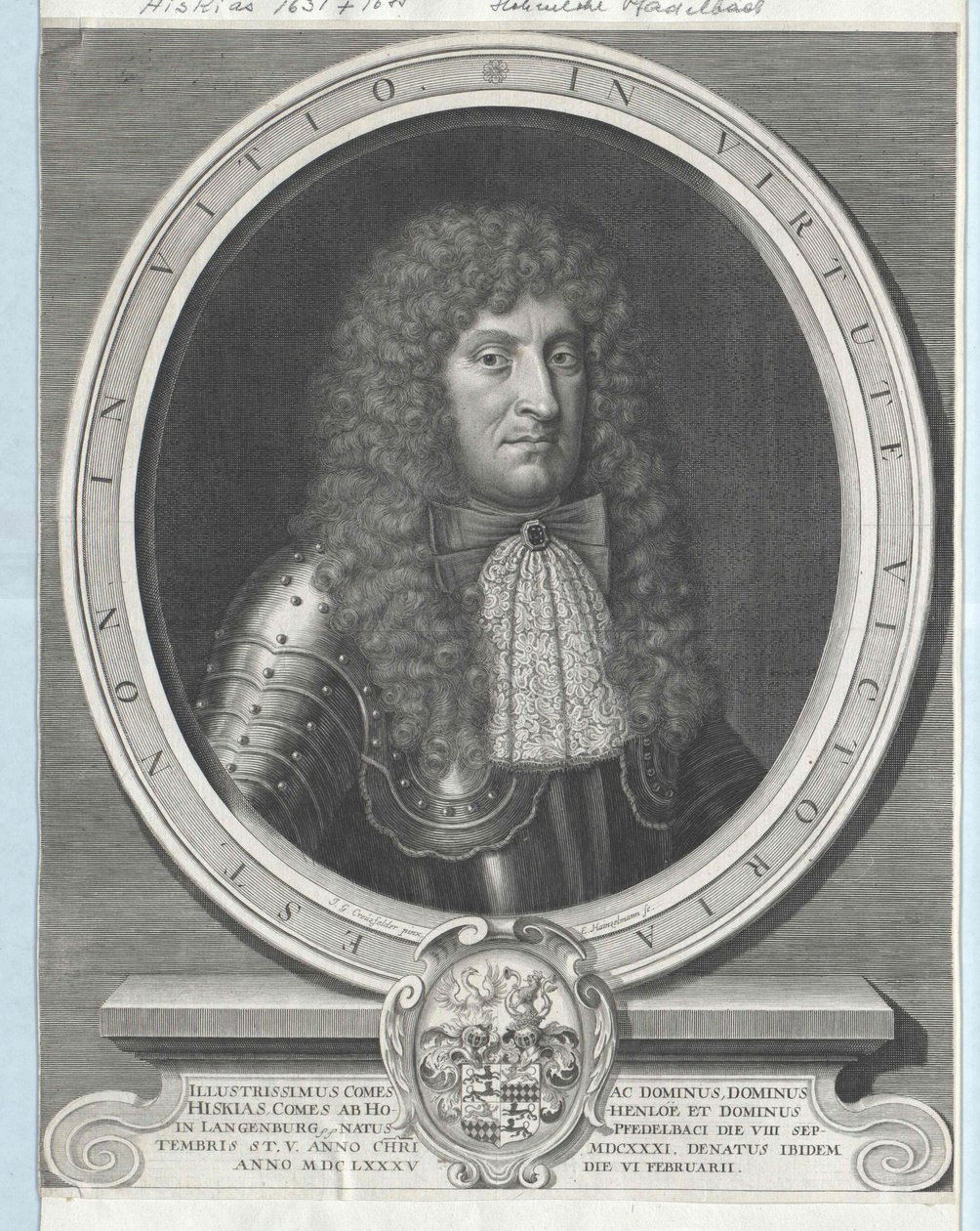 Ezékiás gróf Hohenlohe-Waldenburg-Pfedelbach alkotó: Artist Unknown