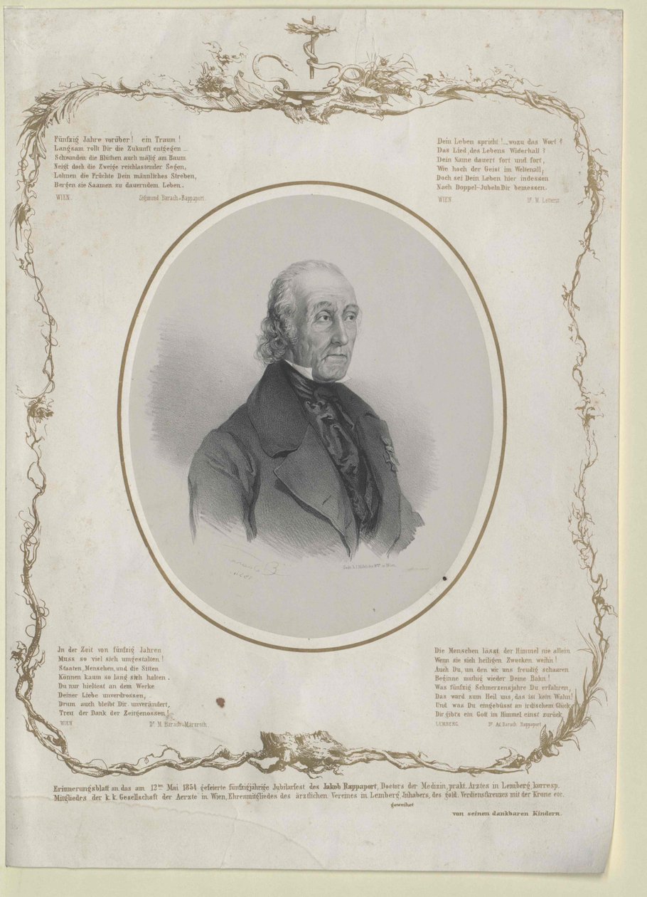 Jakob Rappaport (nyomtatás) alkotó: Artist Unknown