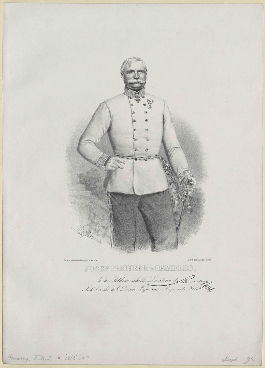 Joseph báró Bamberg alkotó: Artist Unknown