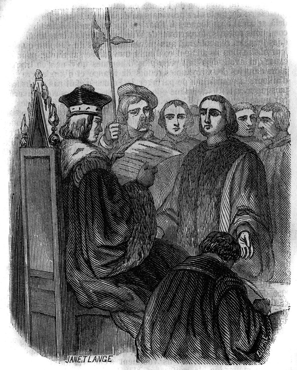 Jacques Coeur francia üzletember ítélete, akit 1451-ben hűtlen kezelés miatt letartóztattak, börtönbüntetésre ítéltek, és vagyonát elkobozták. alkotó: Artist Unknown