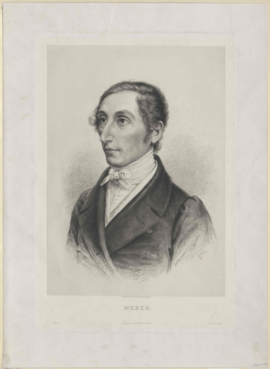 Karl Maria von Weber (nyomtatás) alkotó: Artist Unknown