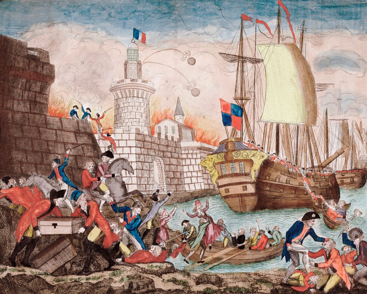 La Terreur: Toulon ostroma 1793 szeptemberétől decemberéig (metszet) alkotó: Artist Unknown